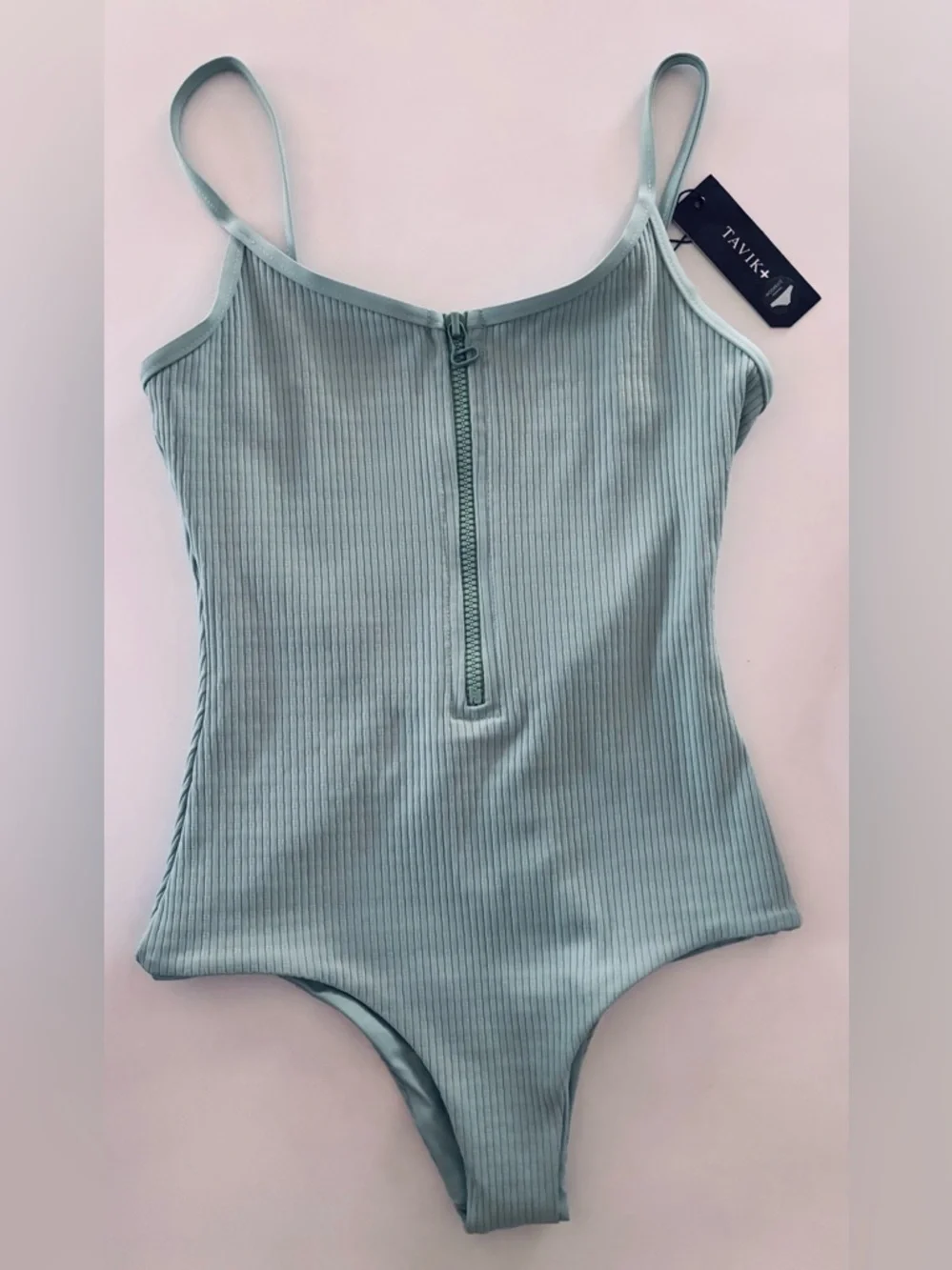 Maddie One-Piece Matte Rib Aquifer Blue Swimsuit ( More like Seafoam Green)